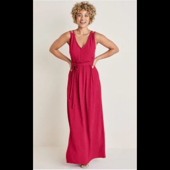 VENUS NWTs Barberry Geranium Pink Braided Deets Maxi Dress Greek Goddess Vibes M - Picture 2 of 14
